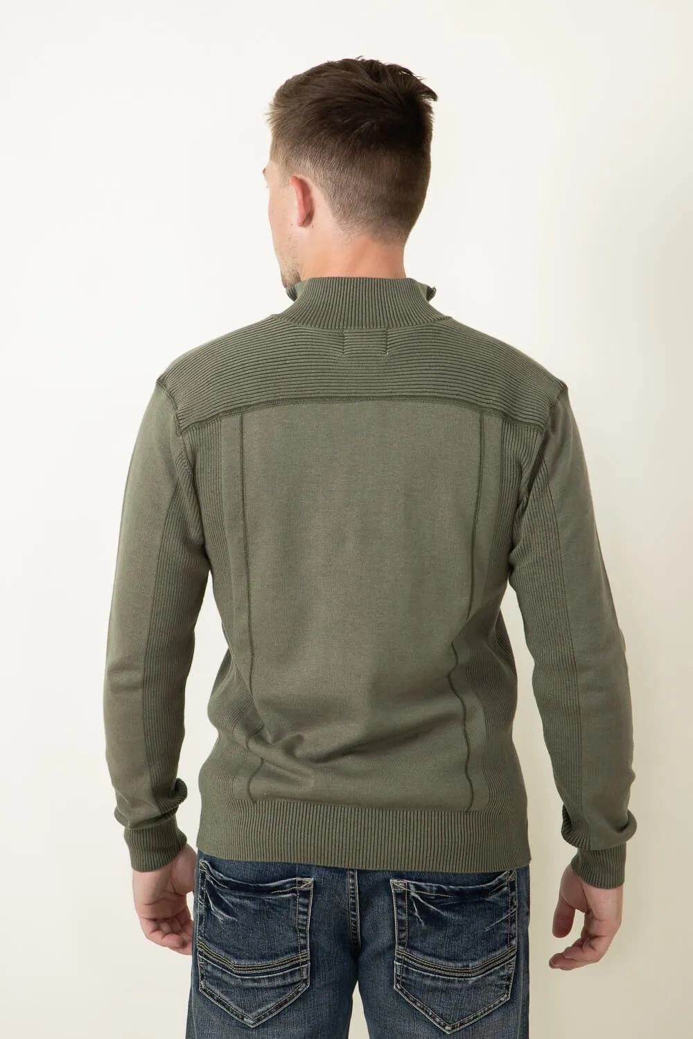 1897 Original 1/4 Zip Mock Neck Sweater for Men in Greenstone | 1973GL-F24-GREENSTONE