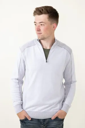 1897 Original 1/4 Zip Mock Neck Sweater for Men in White Alloy | 1973GL-F24-WHITE