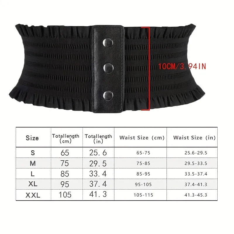 3-Piece Set Elegant Wide Ruffle Belts