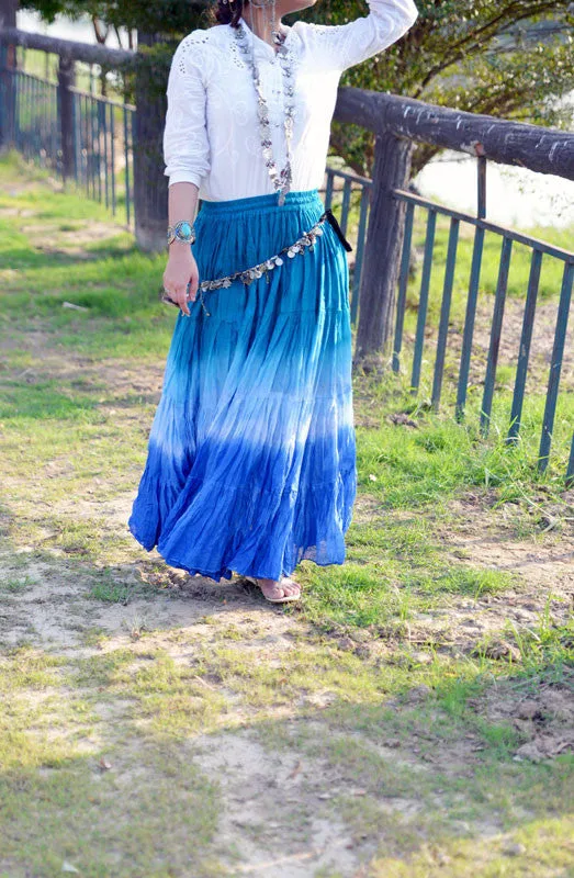 3 tone skirt shades of blue WLS