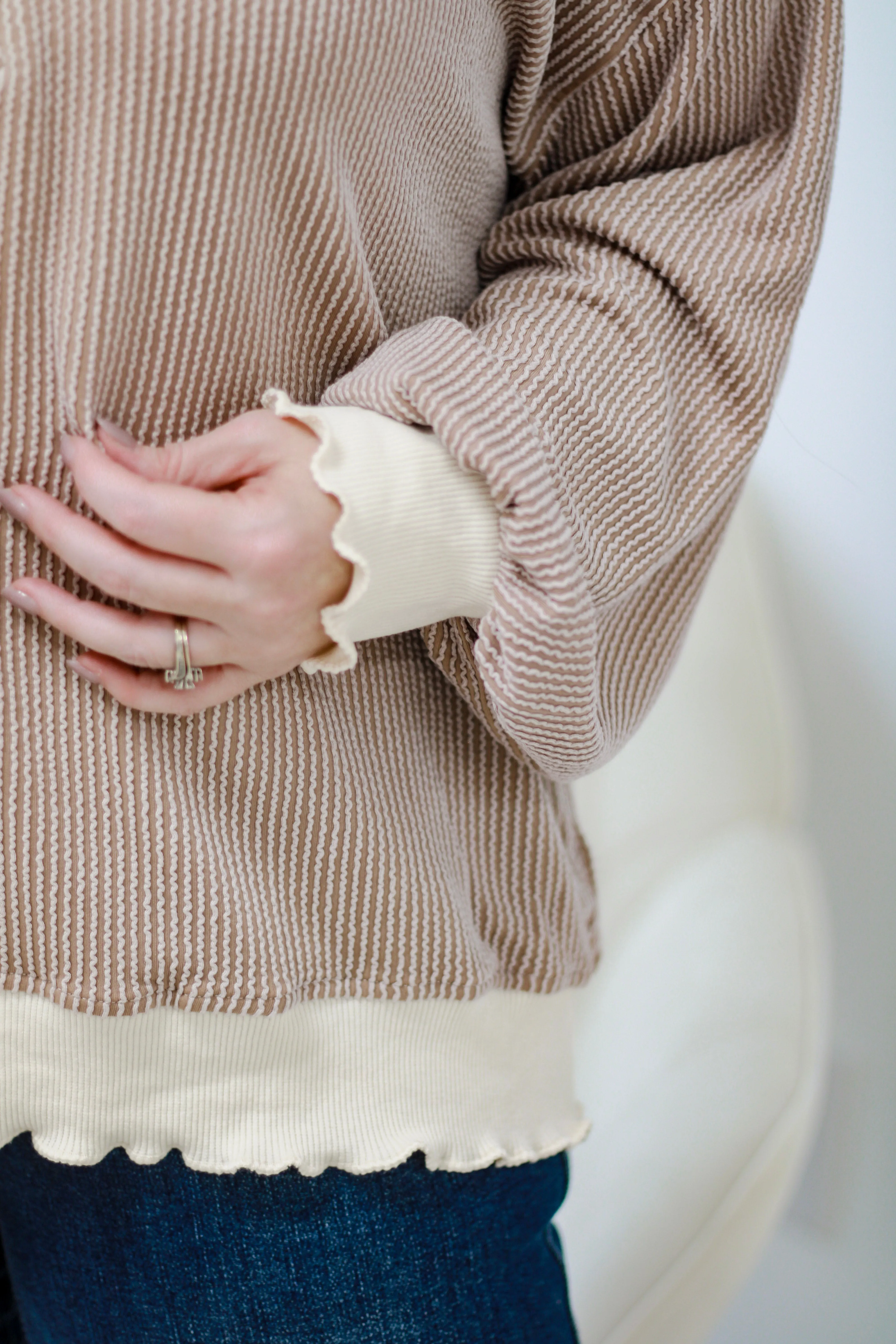 A Little More Mocha Ribbed Pullover