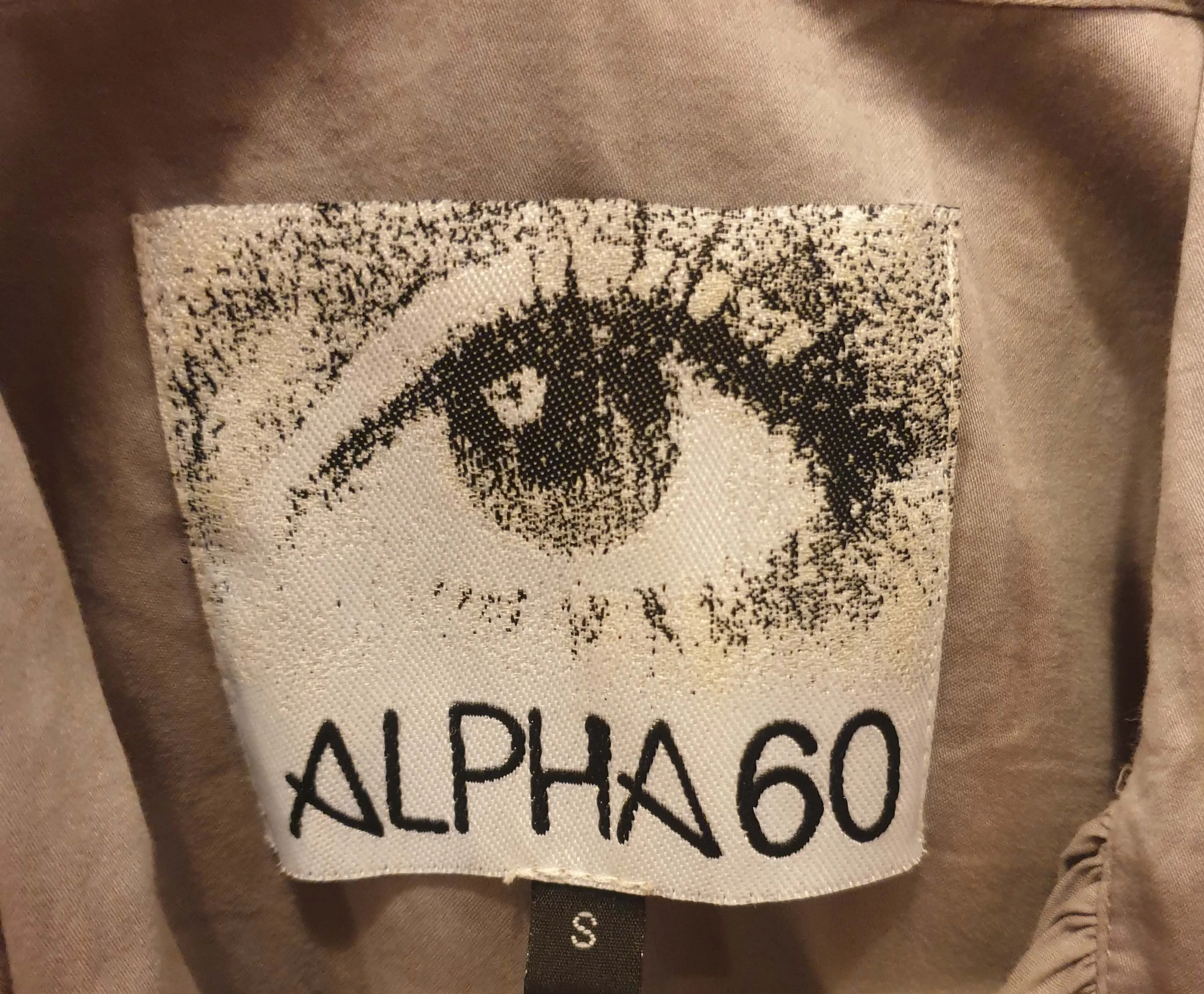 Alpha 60 grey 100% cotton short sleeve shirt size S