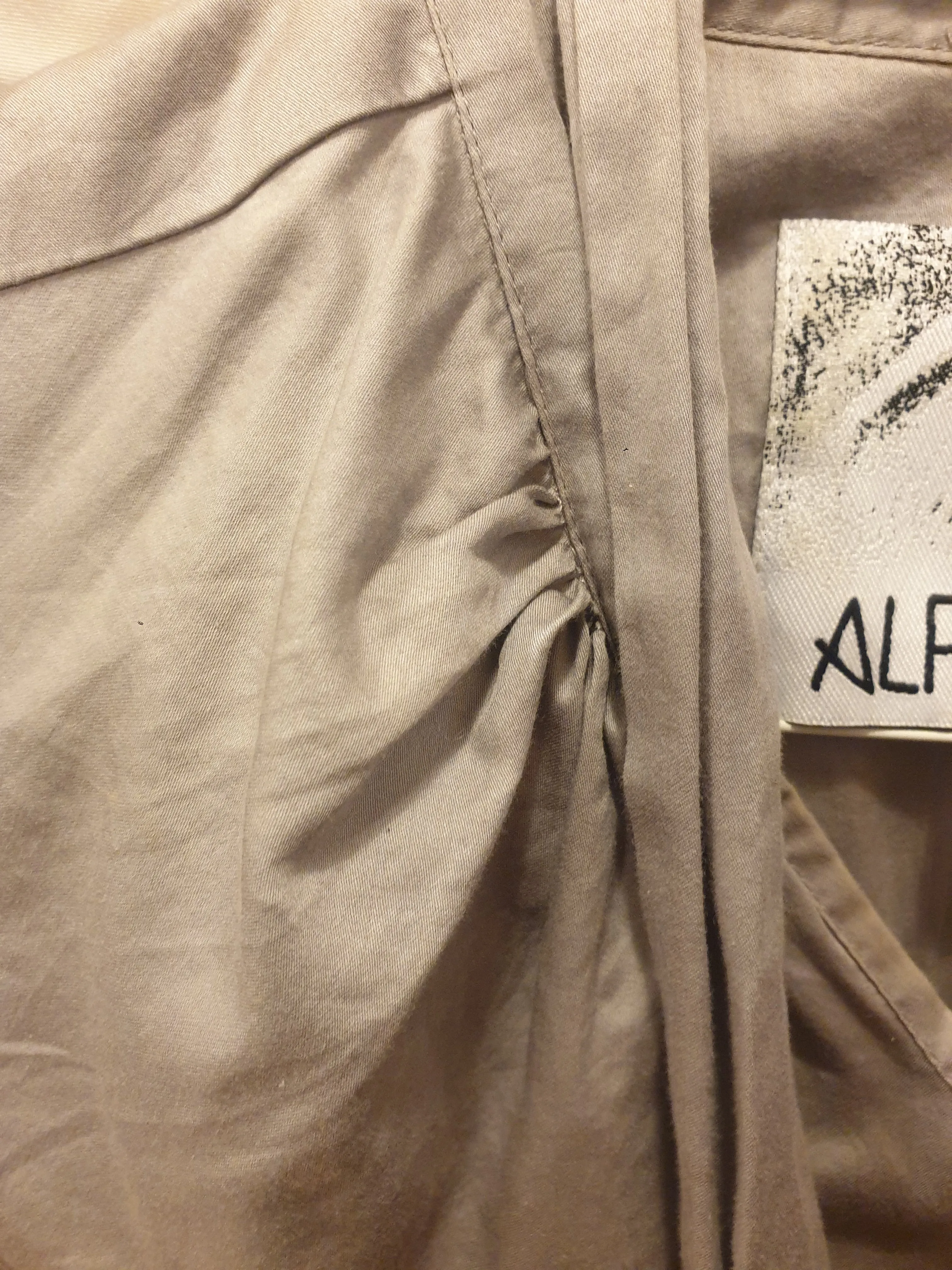 Alpha 60 grey 100% cotton short sleeve shirt size S