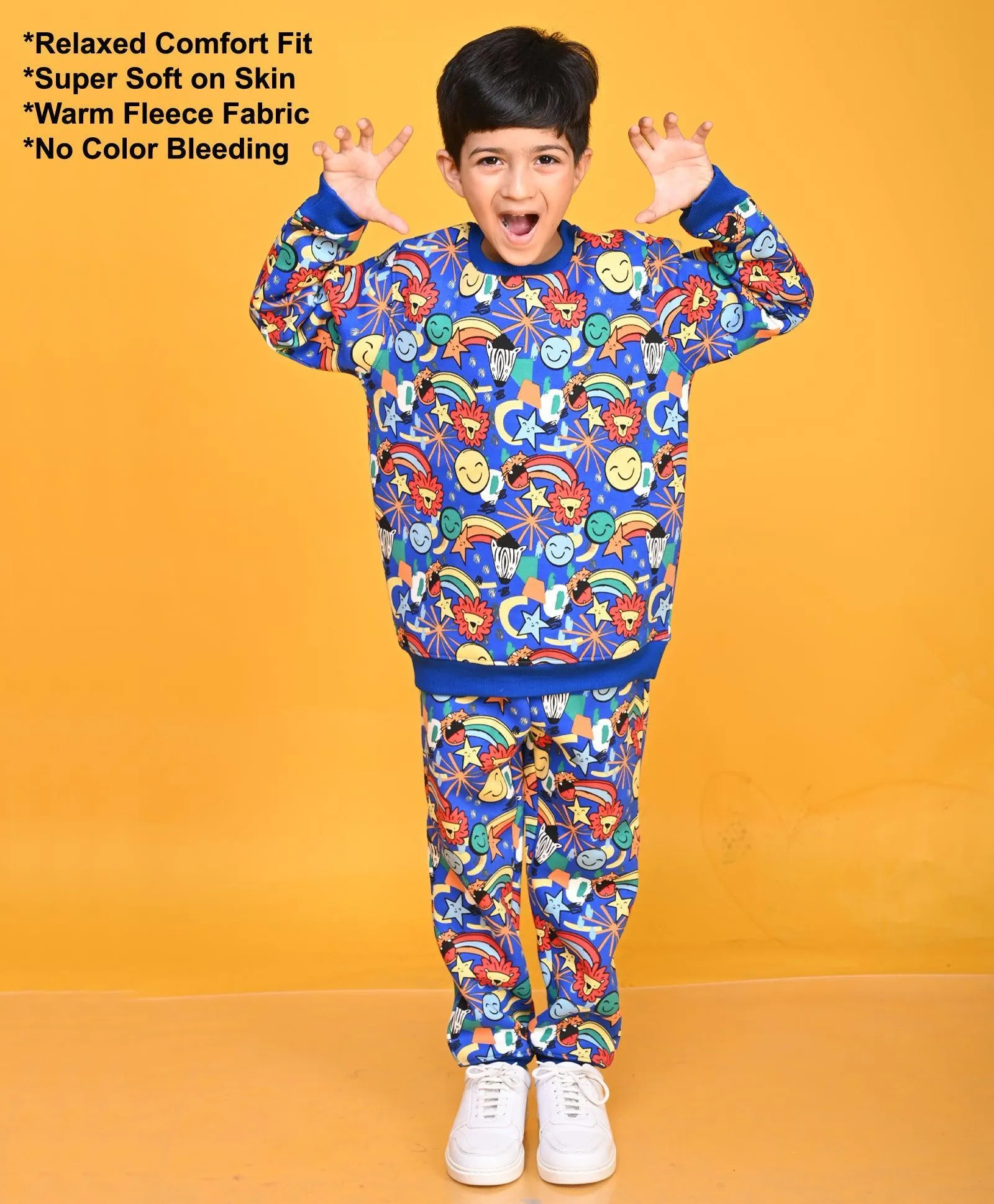 ANIMAL BLUE FLEECE SWEATSHIRT JOGGER SET - BLUE