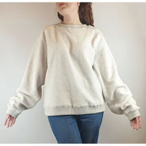 Assembly Label pre-owned cream faux sheep fur jumper / windsheeter size 10