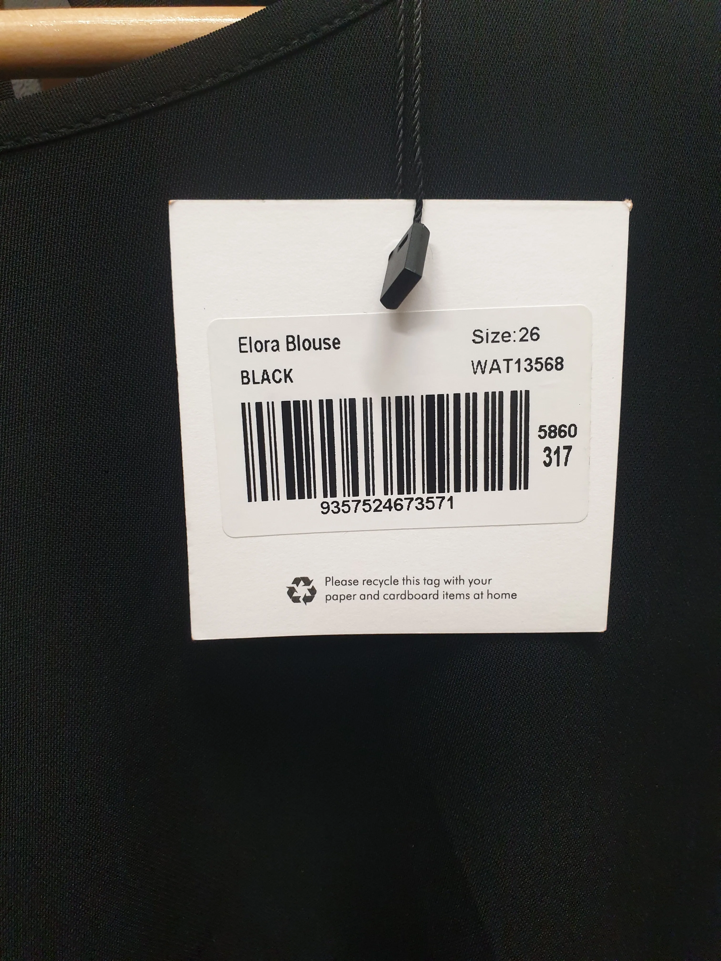 Atmos & Here black elora blouse size 26
