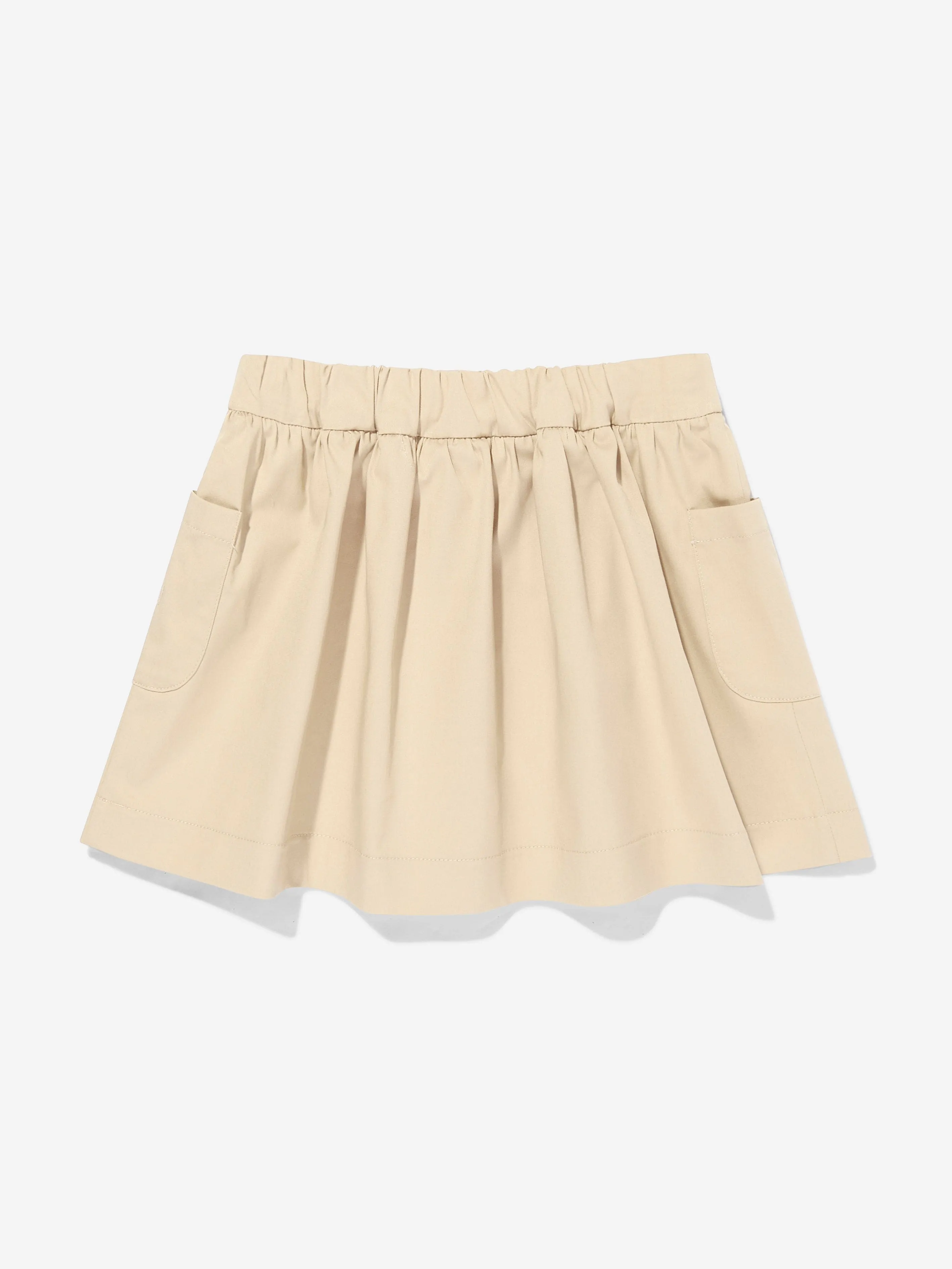 Baby Girls Stretch Gabardine Skirt in Beige