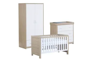 Babymore Luno 3 Piece Furniture Set - White Oak