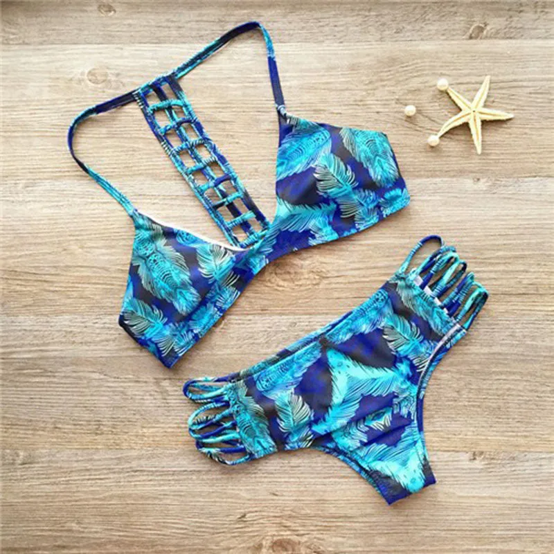 Bandage Bodycon Jumpsuit Sexy Beach Wear Women Bodysuit 2 Piece Set Print Overalls for Women combinaison femme
