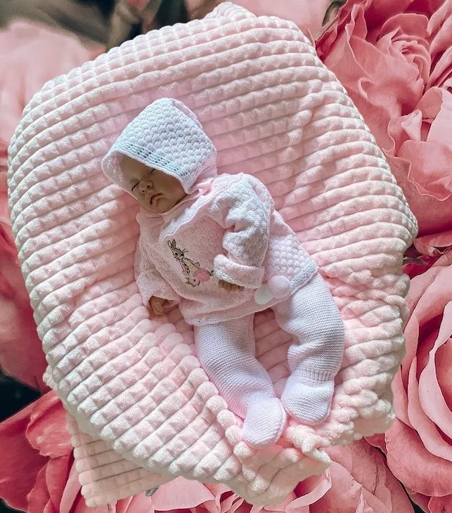 Beatrix Flopsy Bunny Baby Girls 3 Piece spanish style knitted  set with bonnet