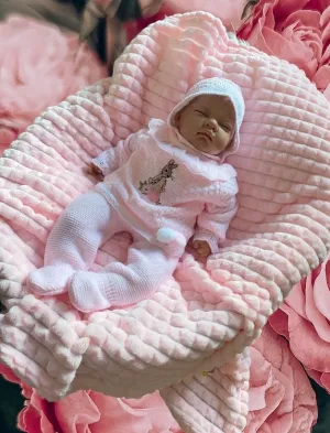 Beatrix Flopsy Bunny Baby Girls 3 Piece spanish style knitted  set with bonnet