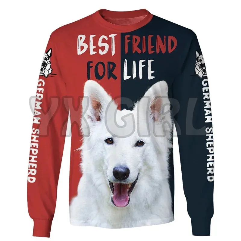 Best Friend For Life German Shepherd 3d Printed Sweatshirts Men For Women Pullovers Unisex Tops