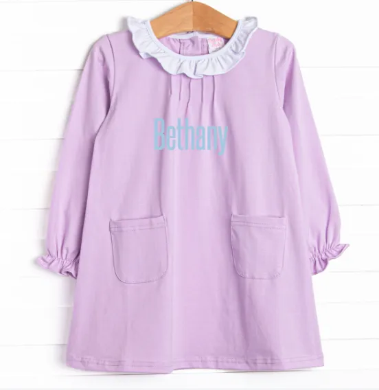 Bethany Basic Pocket Dress, Purple