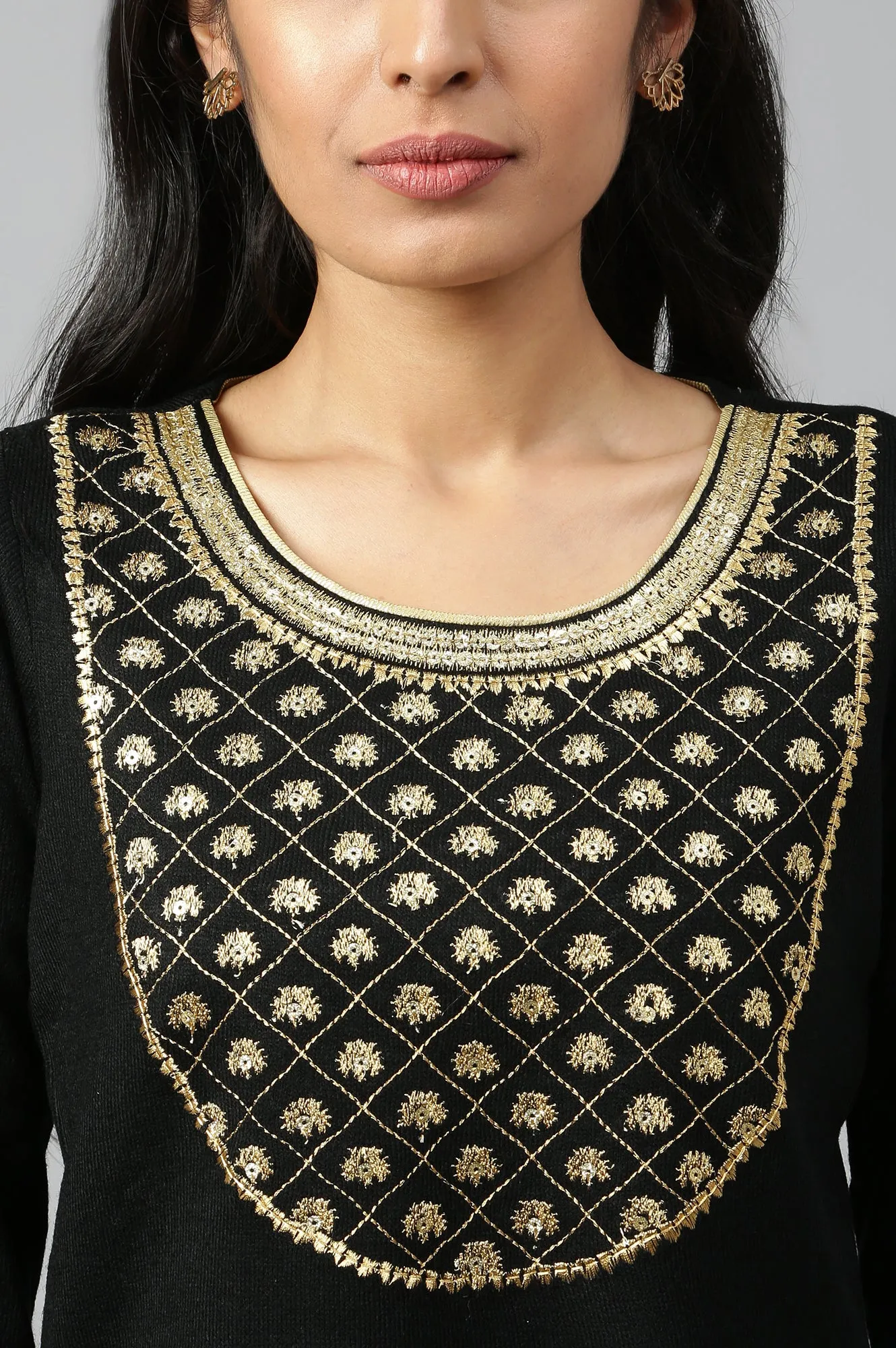 Black Winter kurta
