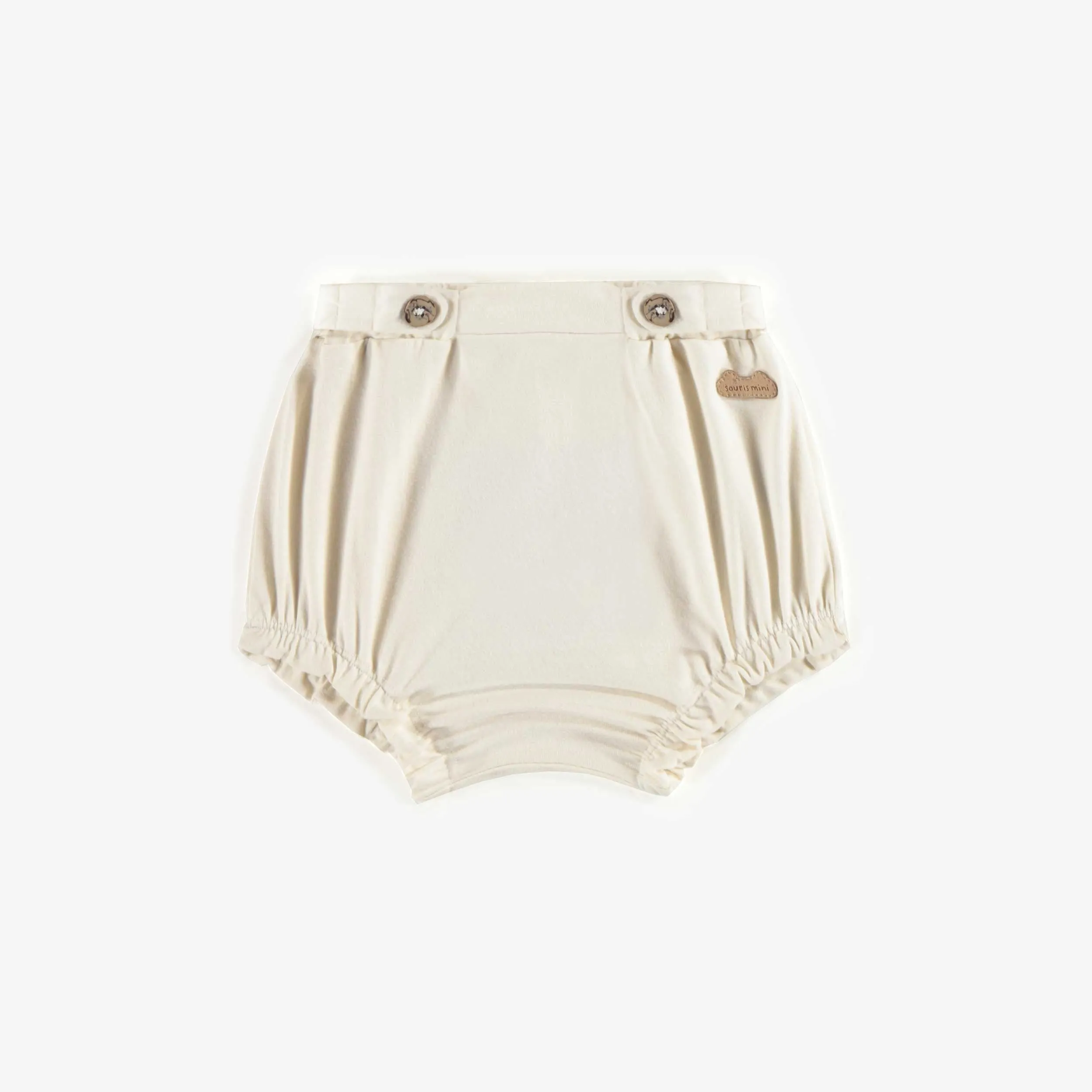 Bloomer crème en coton biologique, naissance || Cream bloomer in organic cotton, newborn
