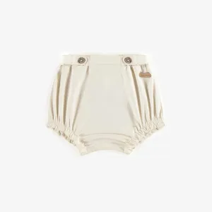 Bloomer crème en coton biologique, naissance || Cream bloomer in organic cotton, newborn