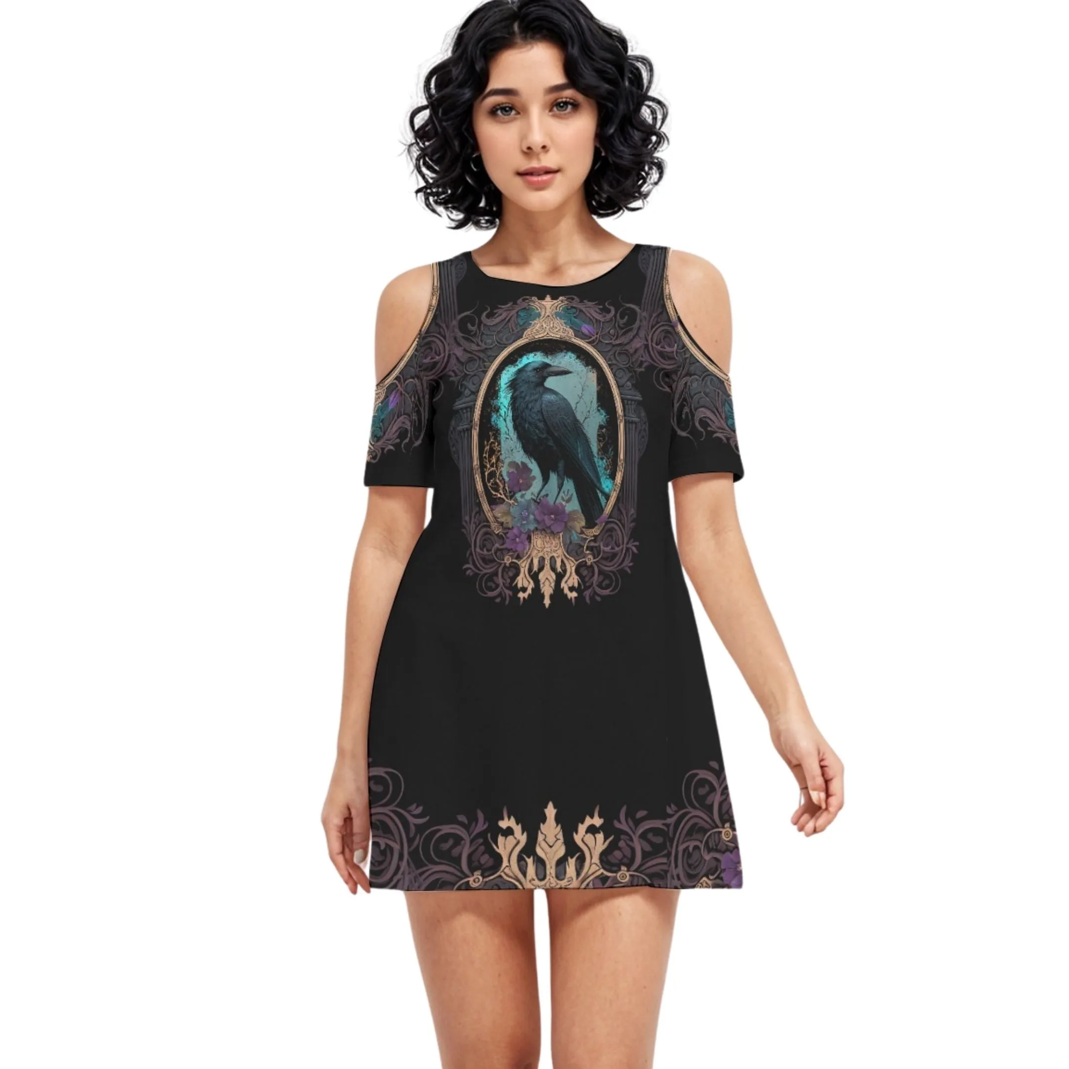 Blue Gothic Raven Sundress