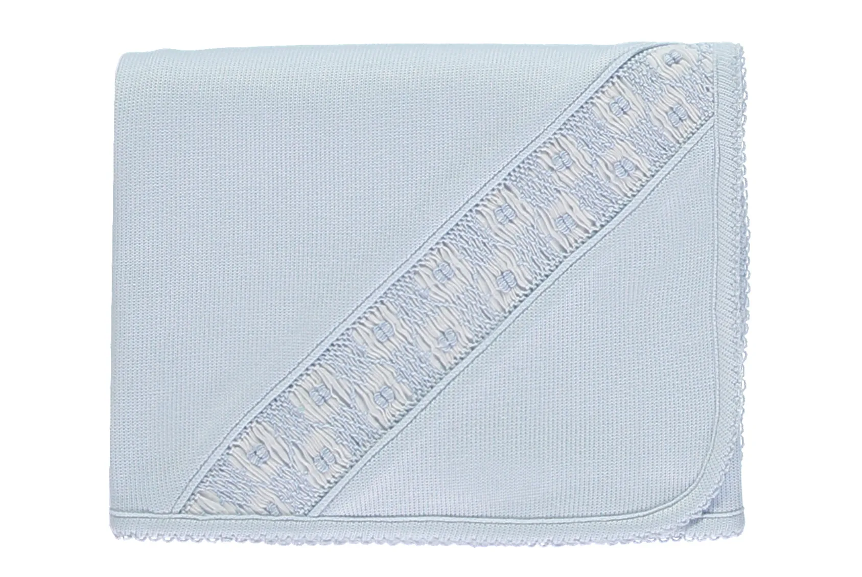 Blue Hand Smocked Blanket