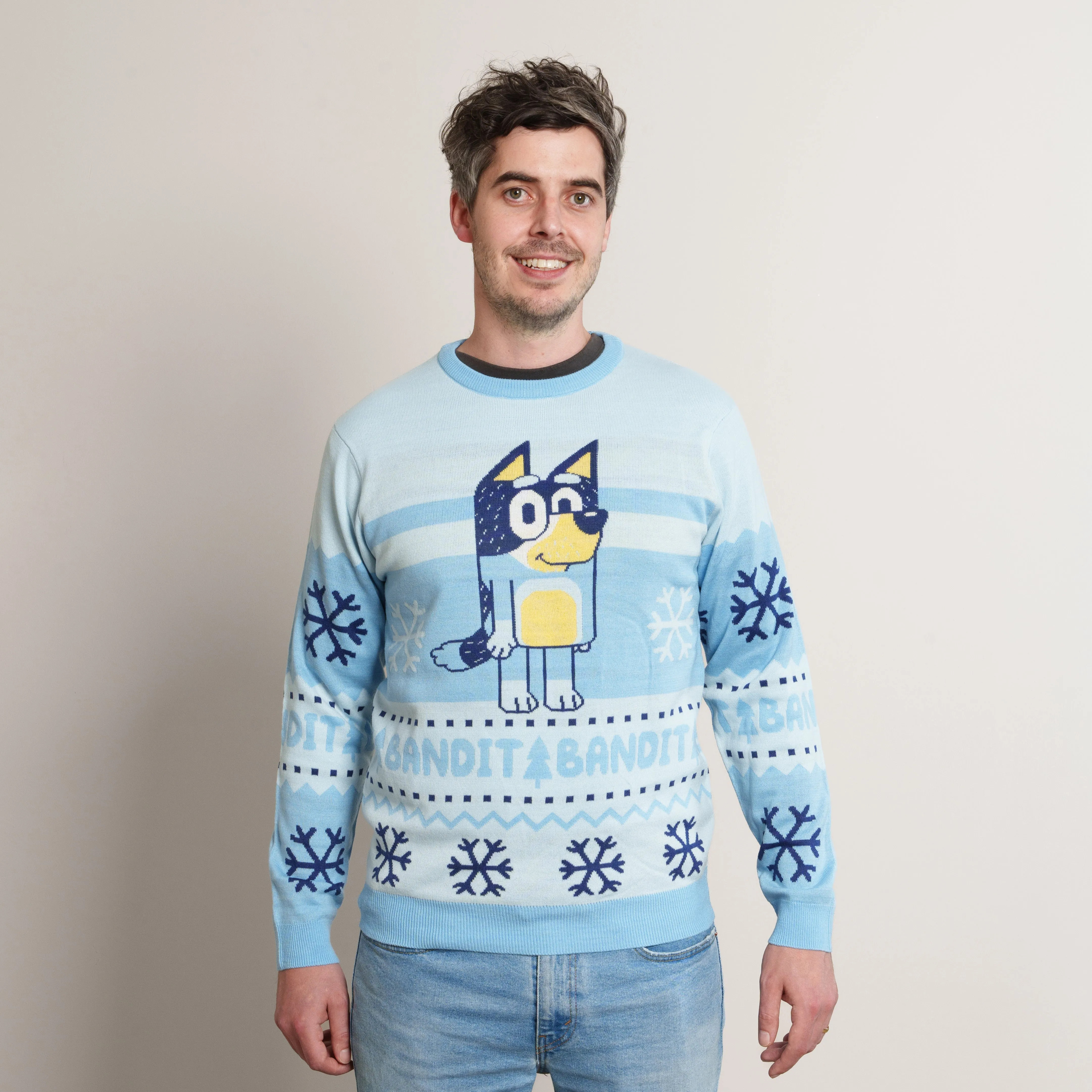Bluey 'Bandit' Adults Knitted Christmas Jumper
