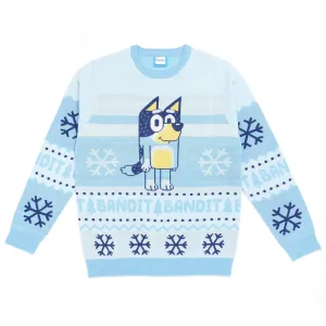 Bluey 'Bandit' Adults Knitted Christmas Jumper