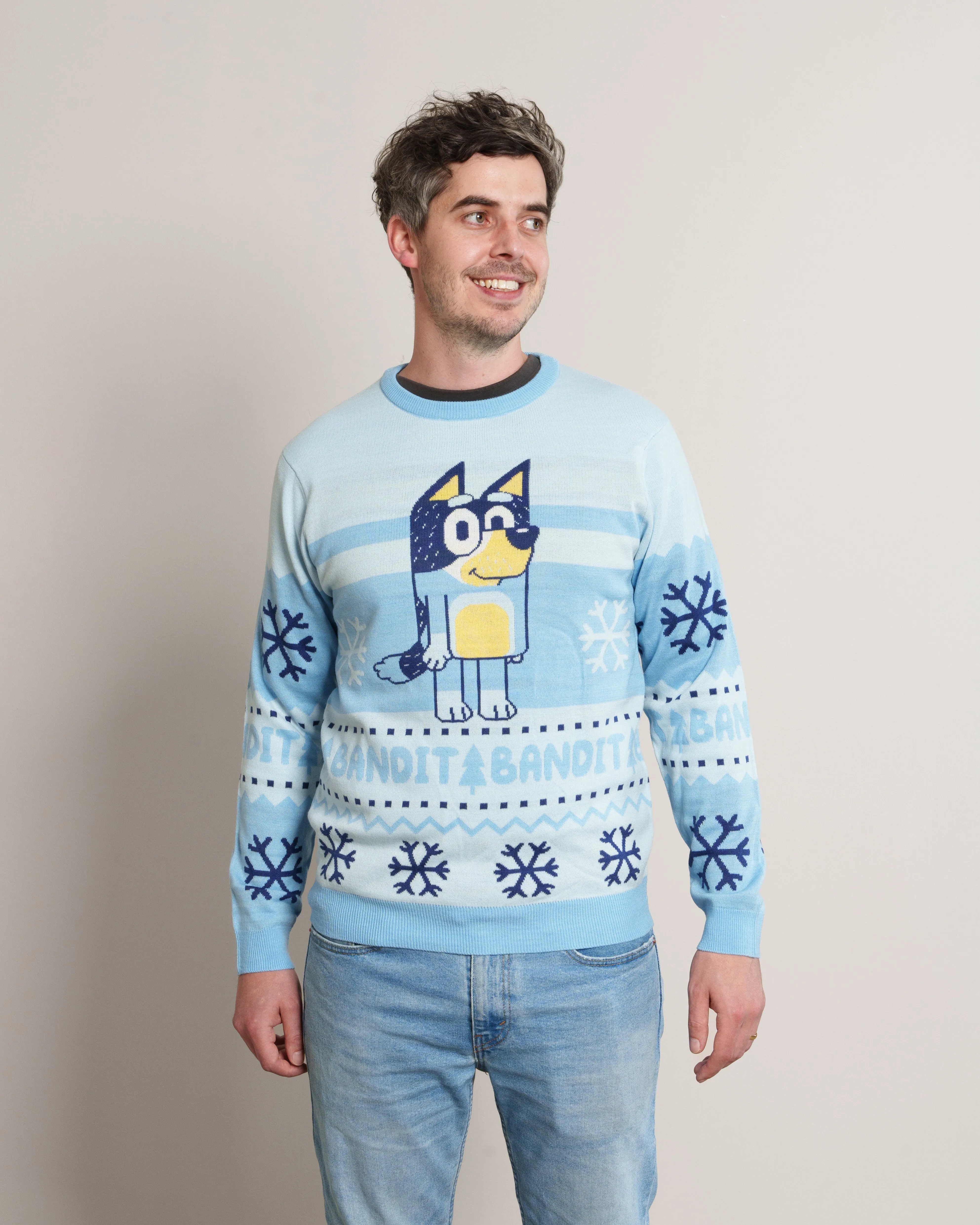 Bluey 'Bandit' Adults Knitted Christmas Jumper