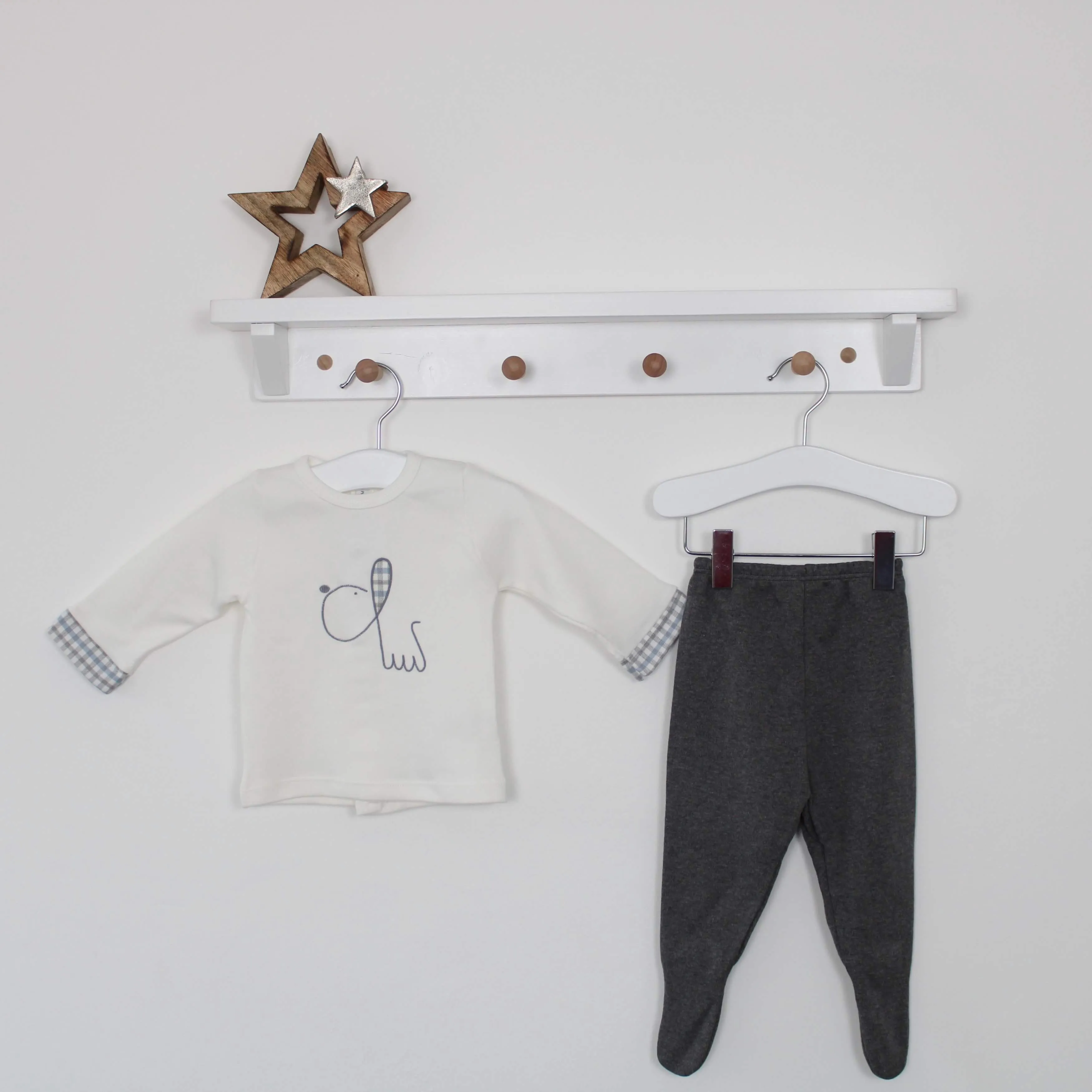 Boys Gingham Dog Print Set