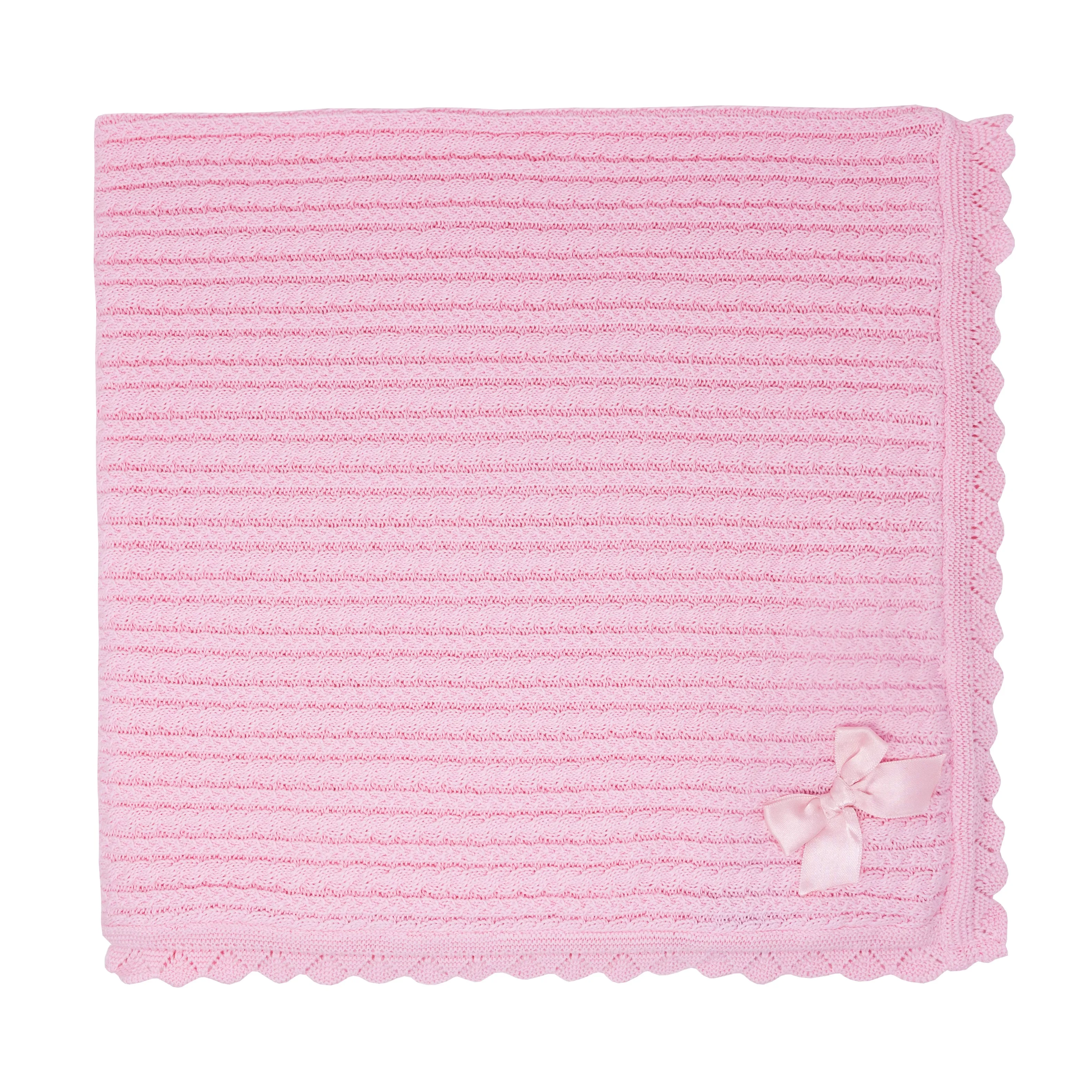 Cable knitted shawl with bow