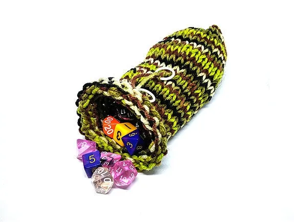 Camouflage Dice Bag, Drawstring Bag, DND, Dice Pouch