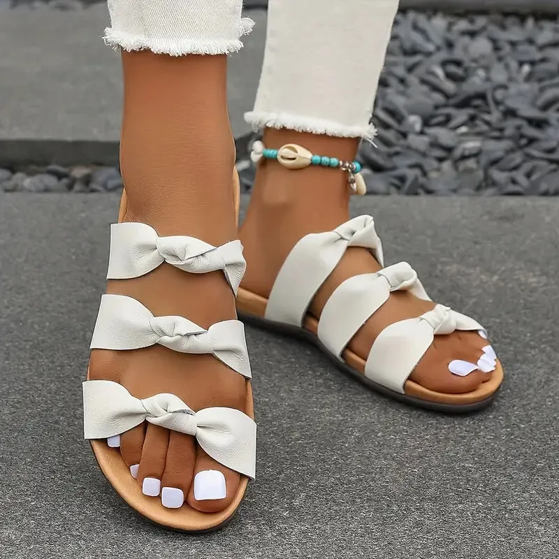 Carina® | Casual Bow Pattern Flat Slippers