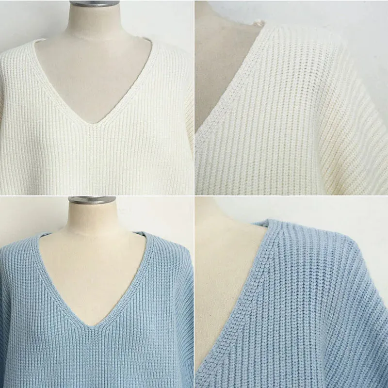Casual Autumn Winter Women Sweater Knitted Pullover Warm Elegant Chic Female Loose Oversize Cashmere Basic Tops Jumper Pull