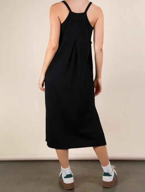 Casual Midi Dress - Black