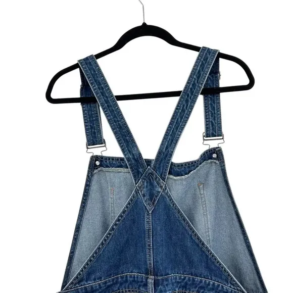 City Chic Short Ripped Overalls Dark Denim Shorterall Plus Size 18