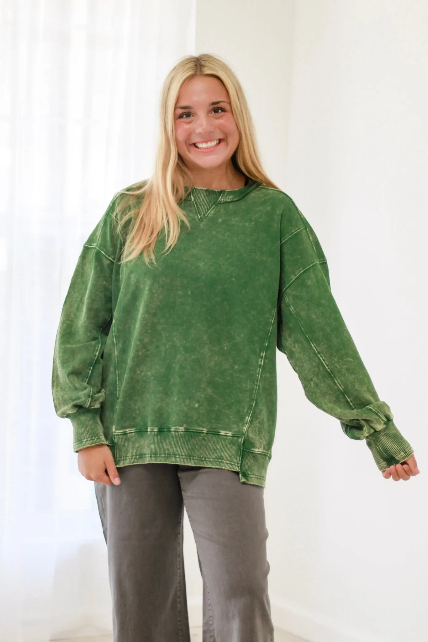 Close to Me Pullover in Dark Green