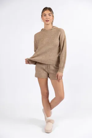 Cloud Chaser Mocha Sweater Knit Hoodie FINAL SALE