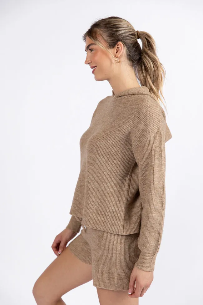 Cloud Chaser Mocha Sweater Knit Hoodie FINAL SALE