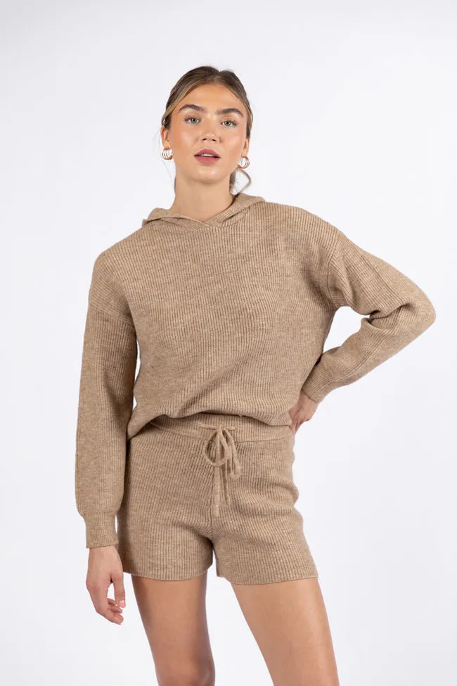 Cloud Chaser Mocha Sweater Knit Hoodie FINAL SALE