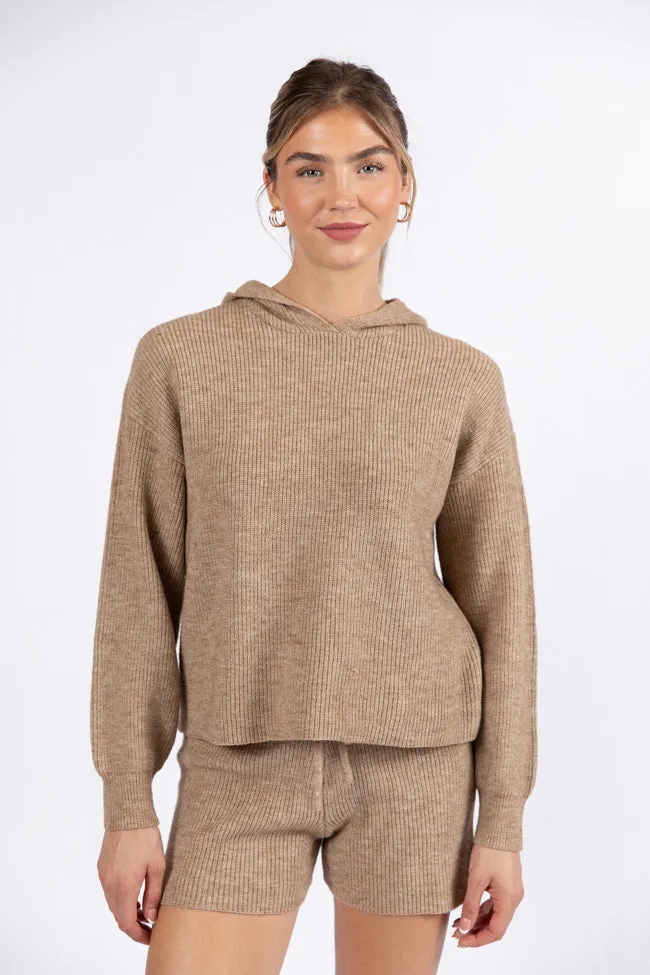 Cloud Chaser Mocha Sweater Knit Hoodie FINAL SALE