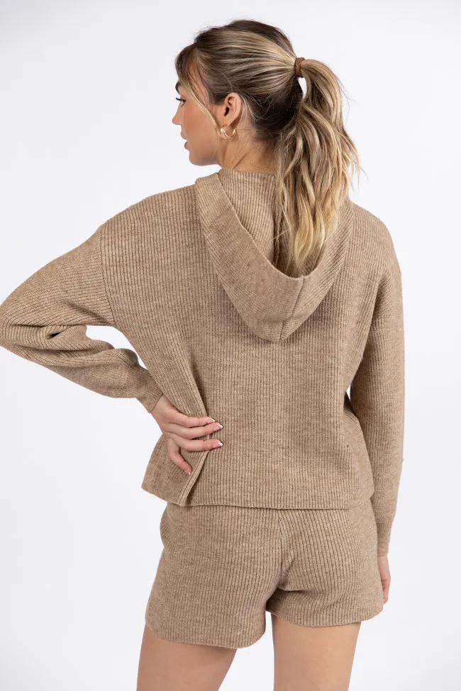 Cloud Chaser Mocha Sweater Knit Hoodie FINAL SALE