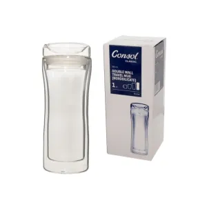 Consol Roma Double Wall Travel Mug With Lid 340ml 41396