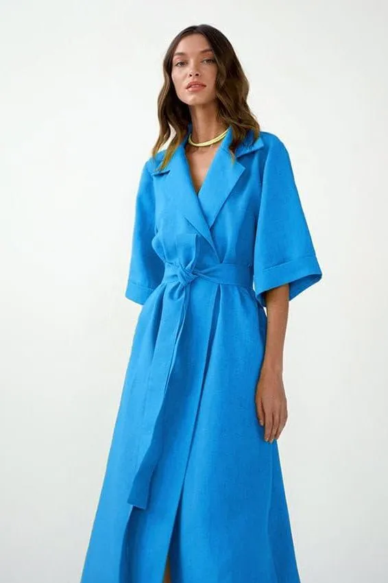 Cotton and linen long skirt A-line maxi dress