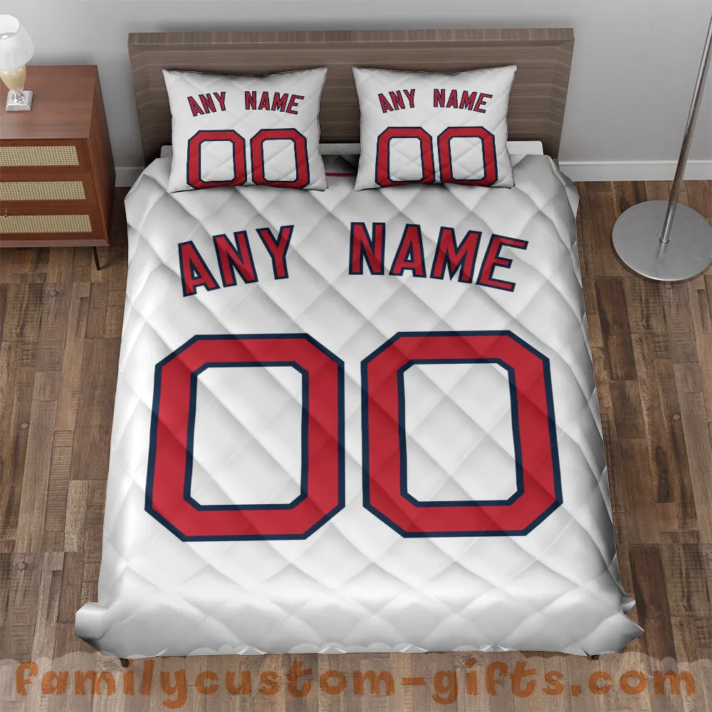 Custom Quilt Sets Boston Jersey Personalized Baseball Premium Quilt Bedding for Boys Girls Men Women