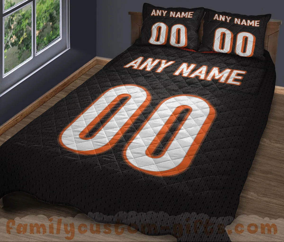 Custom Quilt Sets Cincinnati Jersey Personalized Football Premium Quilt Bedding for Men Women
