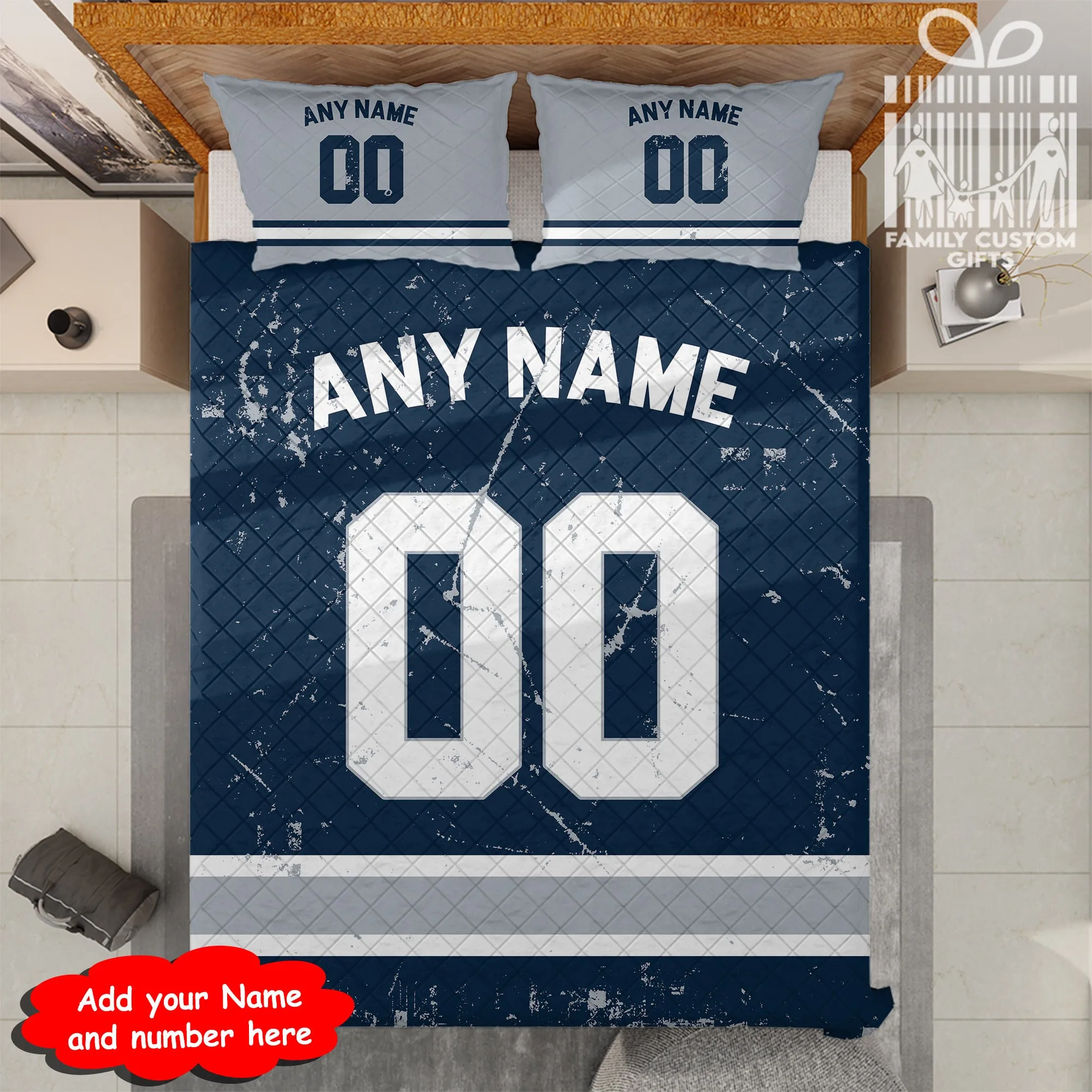 Custom Quilt Sets Dallas Jersey Personalized Football Premium Quilt Bedding for Men Women