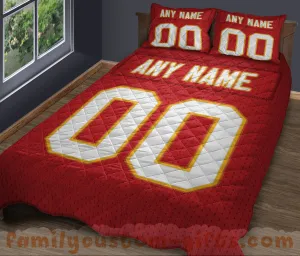 Custom Quilt Sets Kansas City Jersey Personalized Football Premium Quilt Bedding for Men Women