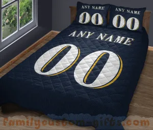 Custom Quilt Sets Milwaukee Jersey Personalized Baseball Premium Quilt Bedding for Men Women
