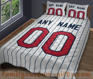 Custom Quilt Sets Minnesota Jersey Personalized Baseball Premium Quilt Bedding for Boys Girls Men Women