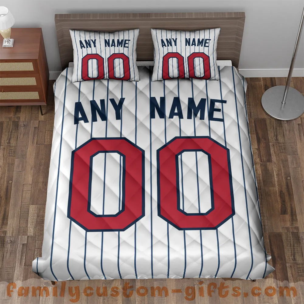 Custom Quilt Sets Minnesota Jersey Personalized Baseball Premium Quilt Bedding for Boys Girls Men Women