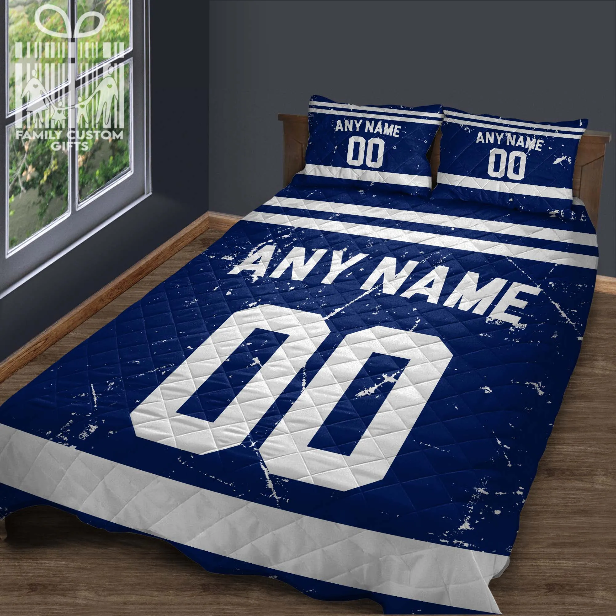 Custom Quilt Sets Toronto Jersey Personalized Ice hockey Premium Quilt Bedding for Men Women