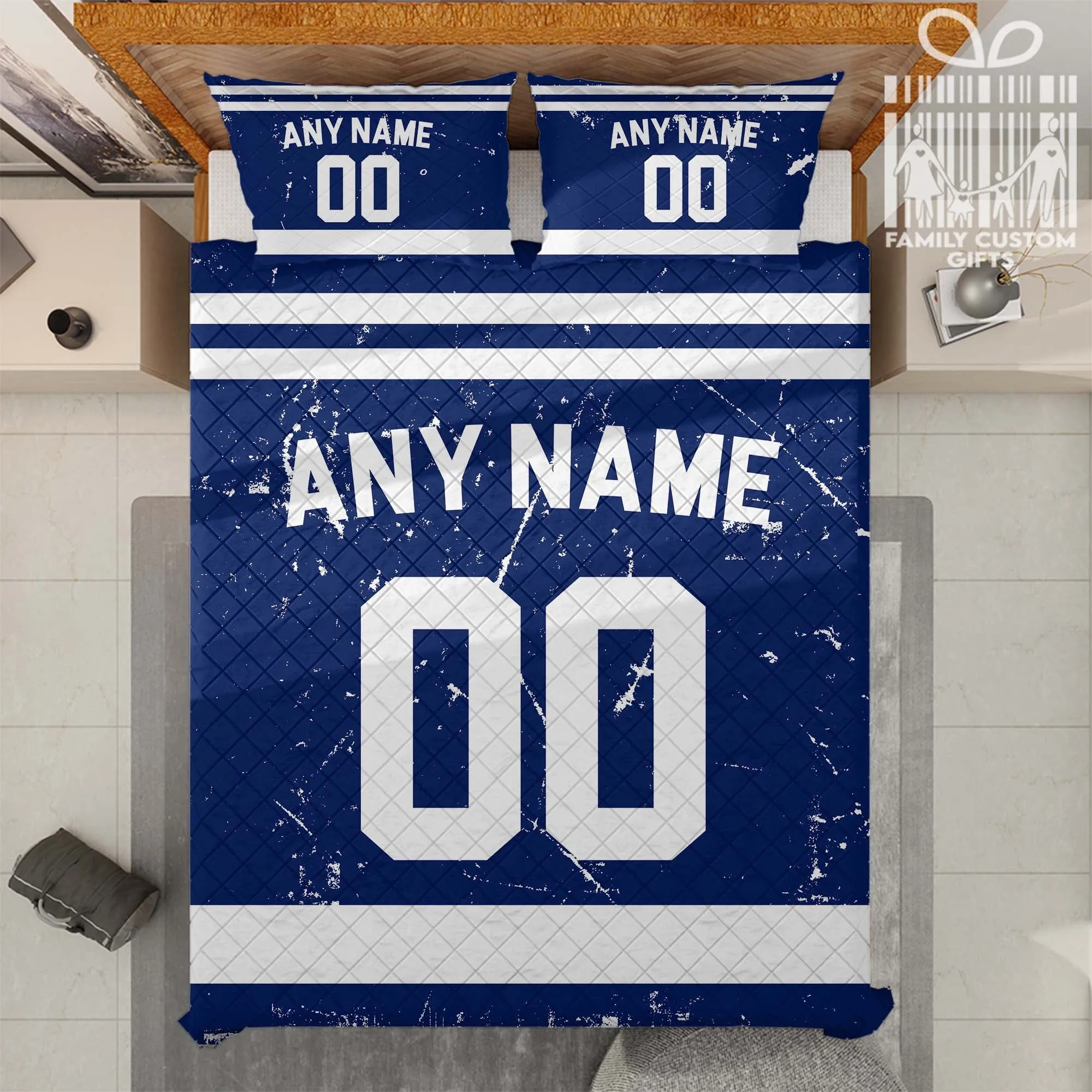 Custom Quilt Sets Toronto Jersey Personalized Ice hockey Premium Quilt Bedding for Men Women