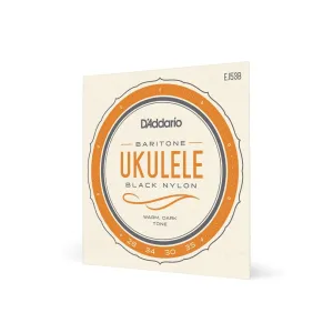 D'Addario Baritone Ukulele Strings Set, Black Nylon